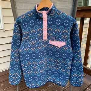 Patagonia Fleece Synchilla Snap-T Pullover Sweater Jacket Pattern Kids Size XL